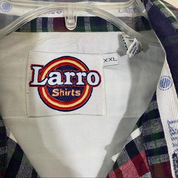 LARRO Plaid Men’s Shirt XXL PLAID BUTTON UP MENS Western casual SHIRT - Picture 2 of 5